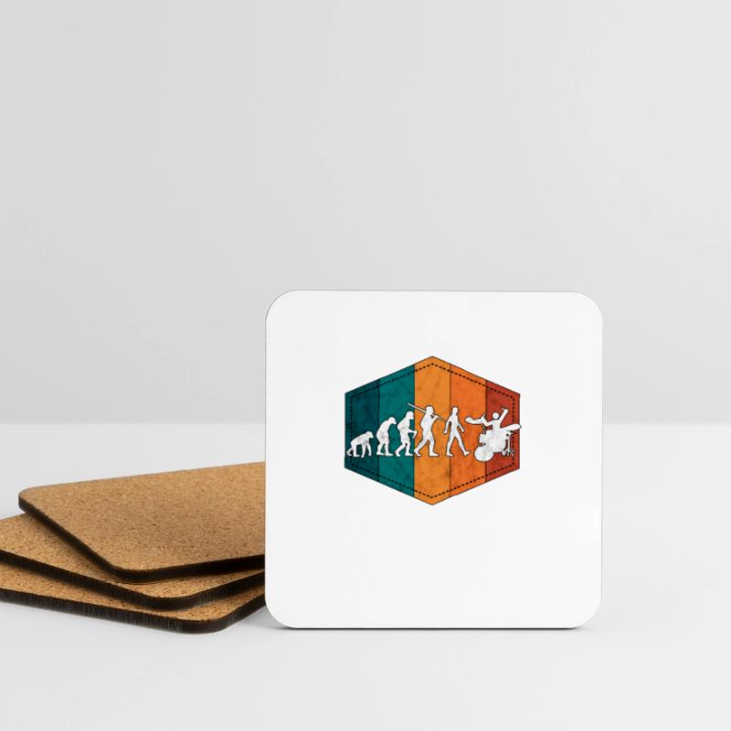 Drums evolution drummer retro Coasters (set of 4)