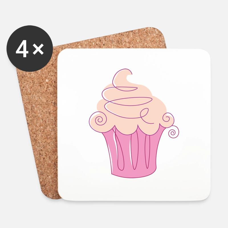Cupcake - Untersetzer (4er-Set) - Weiß