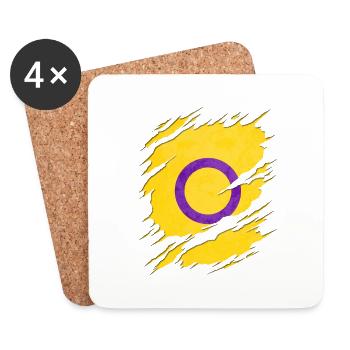 Intersex Pride Flag Ripped Reveal - Coasters (set of 4) - white - Front