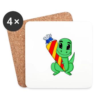 Education dinosaur 1 class - Coasters (set of 4) - white - Front