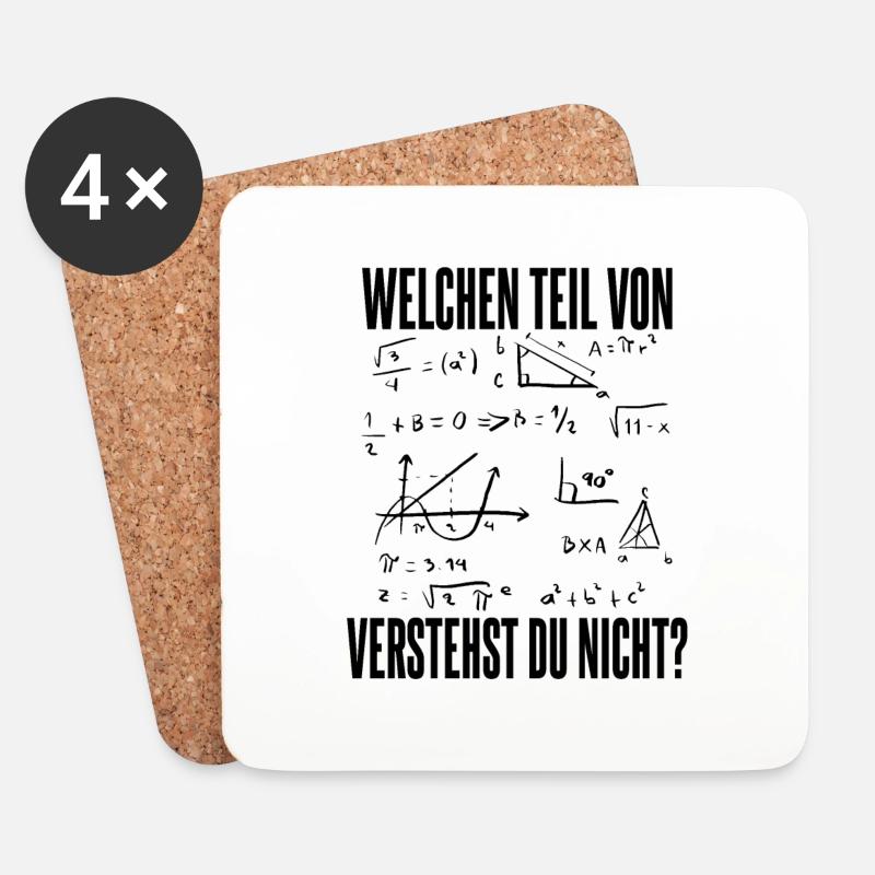Welchen teil von verstehst du nicht Mathematik - Untersetzer (4er-Set) - Weiß