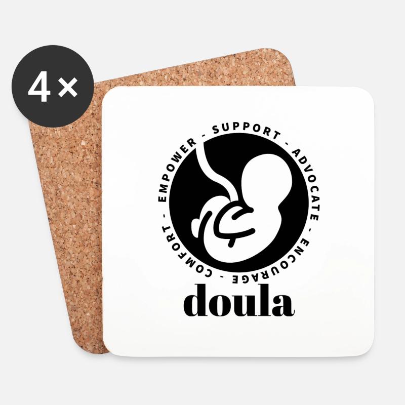 Doula Design 6 - Untersetzer (4er-Set) - Weiß