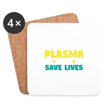 Faites un don de plasma et sauvez des vies - Dessous de verre (lot de 4) - blanc - Devant