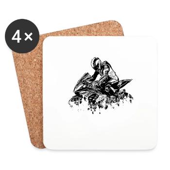 Motorcycle Lifestyle / Motorbike / Motorcycles biker - Coasters (set of 4) - white - Front