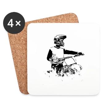 Motocross Design Enduro / Gift Idea / MX - Coasters (set of 4) - white - Front