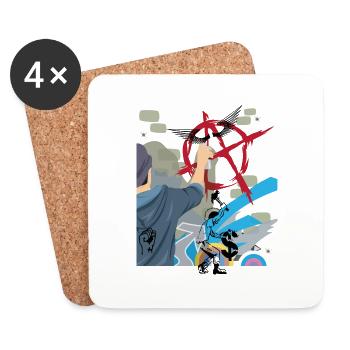 Anarchy punk graffiti - Coasters (set of 4) - white - Front