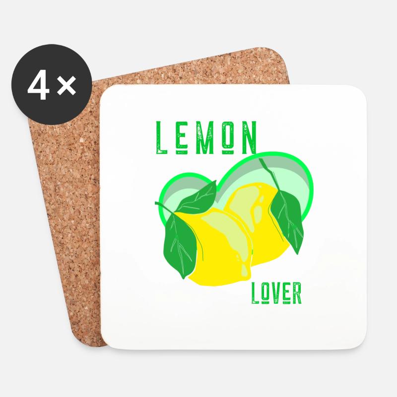 Lemon Lover Zitronen und Limetten - Untersetzer (4er-Set) - Weiß