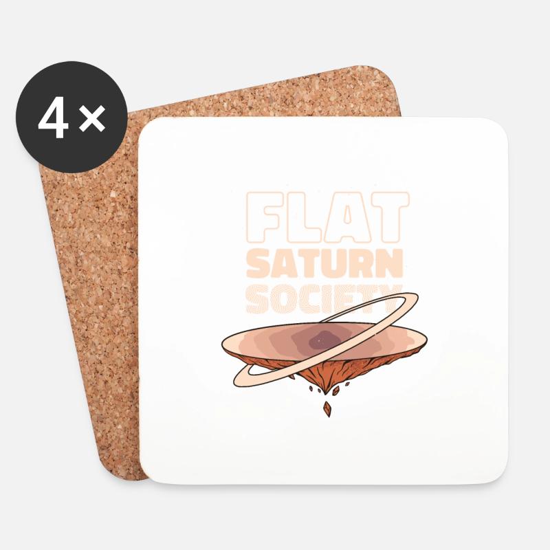 Coole Galaxie Mode flacher Saturn Gesellschaft - Untersetzer (4er-Set) - Weiß