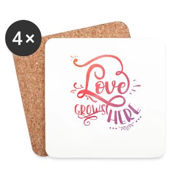 Love grows here - Untersetzer (4er-Set) - Weiß - Vorne