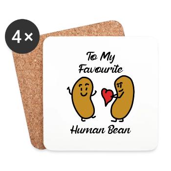 Human Bean - Untersetzer (4er-Set) - Weiß - Vorne