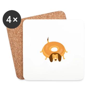 Donut Dog - Coasters (set of 4) - white - Front