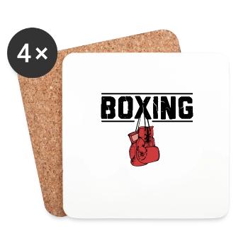 Boxhandschuhe I Love Boxing Fight Lover - Untersetzer (4er-Set) - Weiß - Vorne