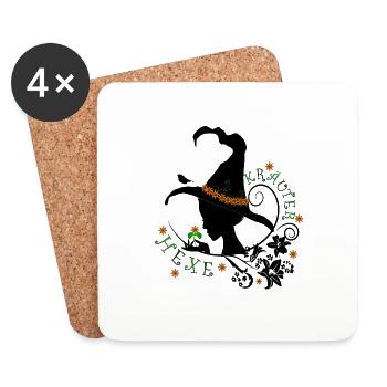 Herbal Witch Witch Nature Herbs Wild Plants Organic - Coasters (set of 4) - white - Front