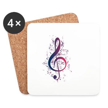 music - Coasters (set of 4) - white - Front
