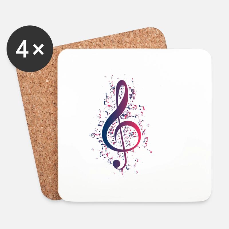 musik - Untersetzer (4er-Set) - Weiß