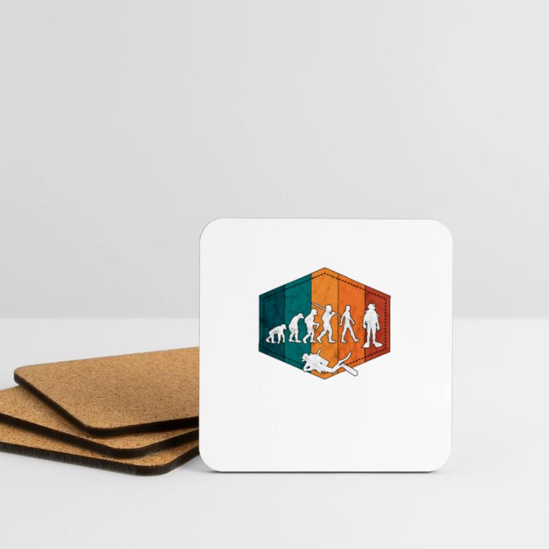 Diver Evolution Diver retro Coasters (set of 4)