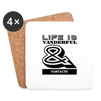 Van Life : Life is Vanderful and Vantastic - Dessous de verre (lot de 4) - blanc - Devant