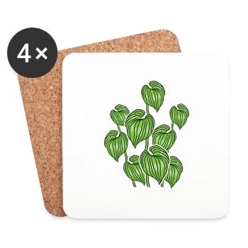 tropical plants BytheManzanitas - Dessous de verre (lot de 4) - blanc - Devant