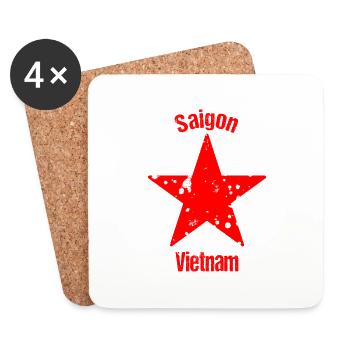 Saigon Vietnam Backpacker Reisen - Untersetzer (4er-Set) - Weiß - Vorne