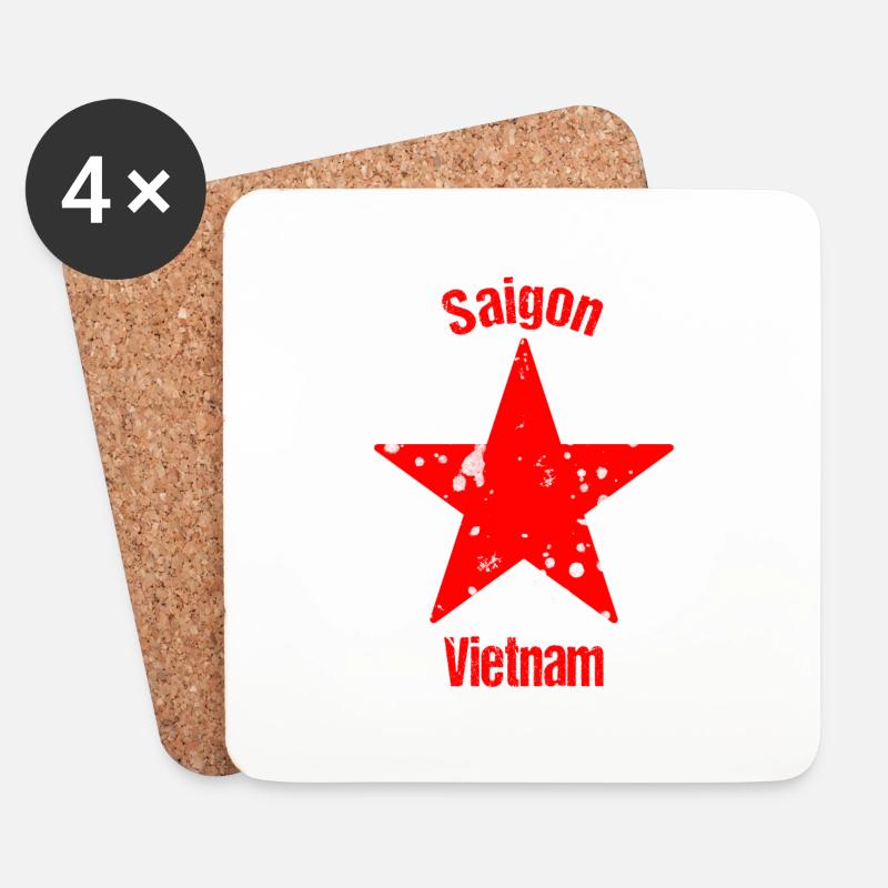Saigon Vietnam Backpacker Reisen - Untersetzer (4er-Set) - Weiß