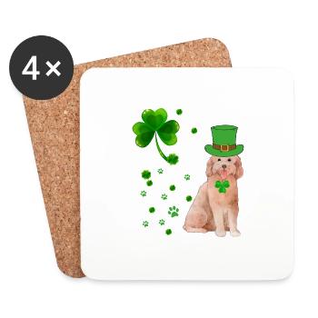 Goldendoodle Hund Saint Patricks Tag lustiges Geschenk für - Untersetzer (4er-Set) - Weiß - Vorne