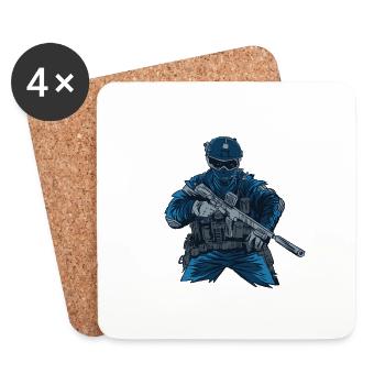 Special Forces Tactical Weapons Armed Forces - Coasters (set of 4) - white - Front