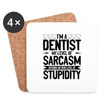 Dentiste sarcasme - Dessous de verre (lot de 4) - blanc - Devant