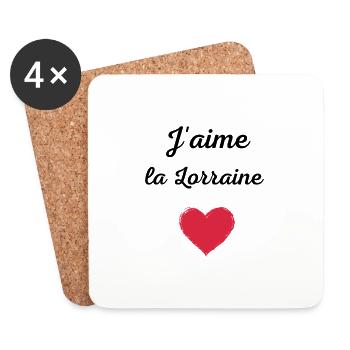 J'aime la Lorraine - Dessous de verre (lot de 4) - blanc - Devant
