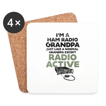 Radio radio amateur CD Ham Radio Opérateur - Dessous de verre (lot de 4) - blanc - Devant