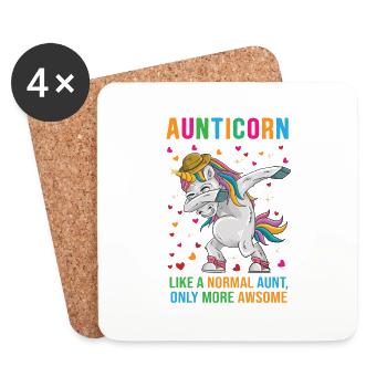 Aunt Unicorn AUNTICORN Pretty Cute Fantasy Gift - Coasters (set of 4) - white - Front