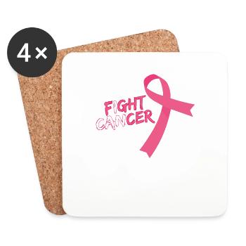 Fight Cancer Krebs bekämfen Krankheit - Untersetzer (4er-Set) - Weiß - Vorne