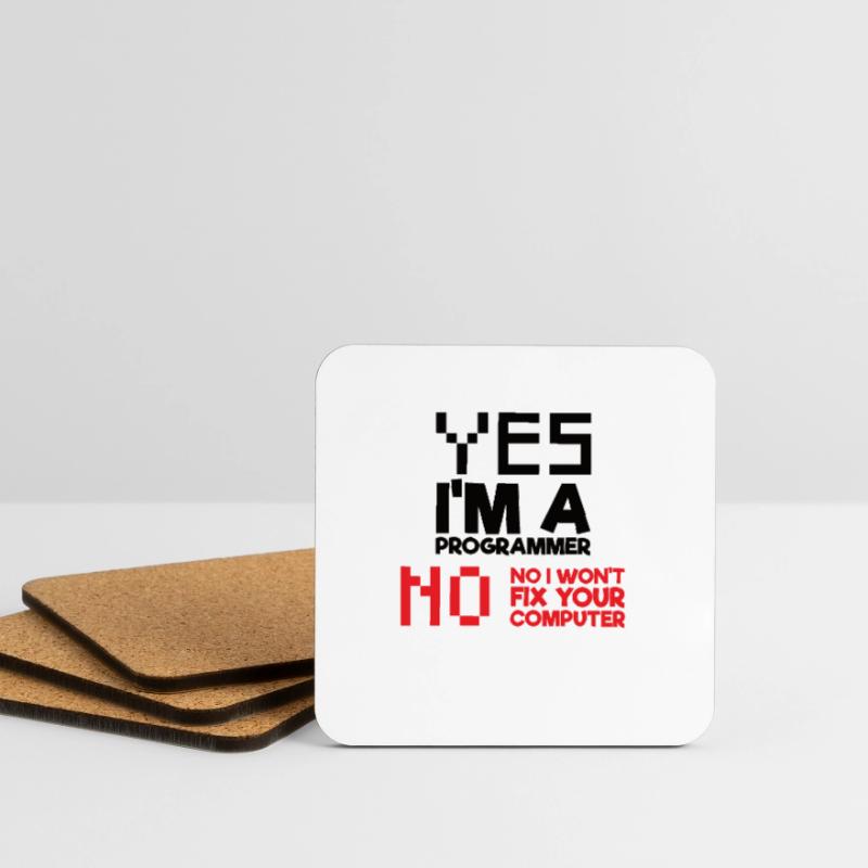 Yes I am a programmer computer science computer Coasters (set of 4)