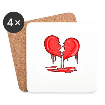 Broken heart - Coasters (set of 4) - white - Front