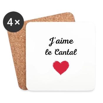 J'aime Le Cantal - Dessous de verre (lot de 4) - blanc - Devant