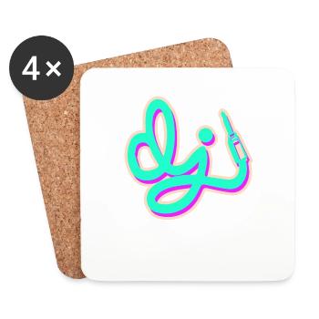 DJ Music Disk Jockey - Coasters (set of 4) - white - Front