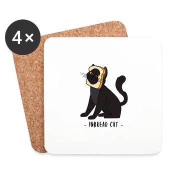 Breading Cats Pain cat Breading - Dessous de verre (lot de 4) - blanc - Devant