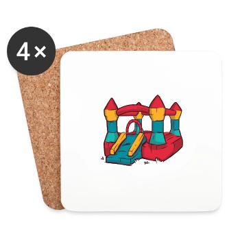 Bouncy Castle Children's Birthday Party Party Play Fun - Coasters (set of 4) - white - Front