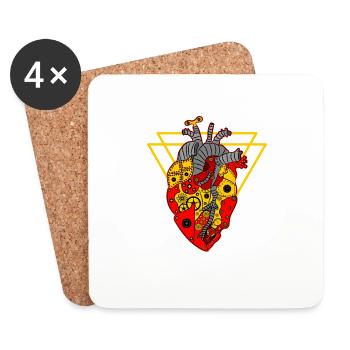 Heart Mechanic bytheManzanita´s - Untersetzer (4er-Set) - Weiß - Vorne
