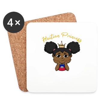 Haiti Haitian Flag Child Princess I Gift - Coasters (set of 4) - white - Front