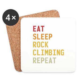 Eat Sleep Rock Climbing Repeat Drôle d’escalade - Dessous de verre (lot de 4) - blanc - Devant