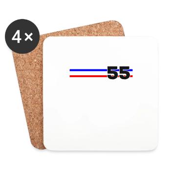 Fifty Five and Counting Tri-stripe - Coasters (set of 4) - white - Front