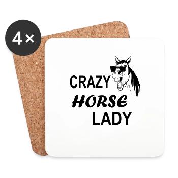 Crazy Horse Lady - Untersetzer (4er-Set) - Weiß - Vorne