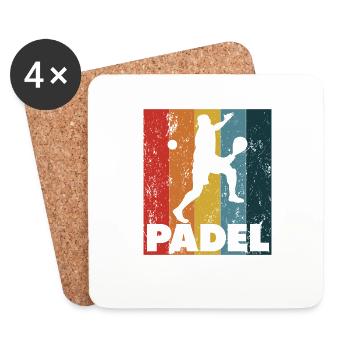 Padel Raquette tennis sport entraînement - Dessous de verre (lot de 4) - blanc - Devant