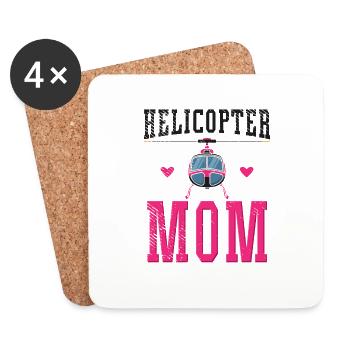 Helikopter Mom Helikopter Eltern Erziehung Pilot - Untersetzer (4er-Set) - Weiß - Vorne