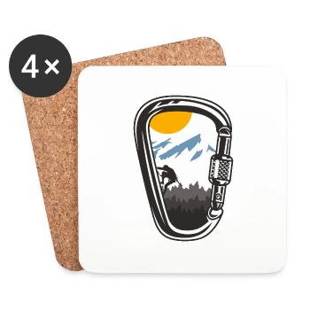 Climbing in the mountains - Coasters (set of 4) - white - Front