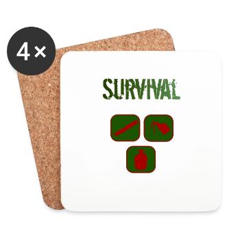 Survival Bushcraft Equipment - Coasters (set of 4) - white - Front