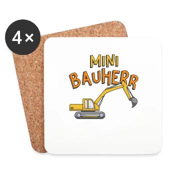 Kleiner Bauherr - Hausbau Haus bauen Baustelle - Untersetzer (4er-Set) - Weiß - Vorne