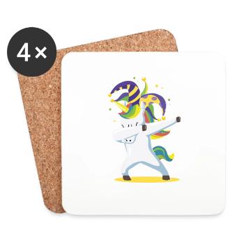 Dabbing Unicorn Mardi Gras Funny Girls Kids Dab - Untersetzer (4er-Set) - Weiß - Vorne