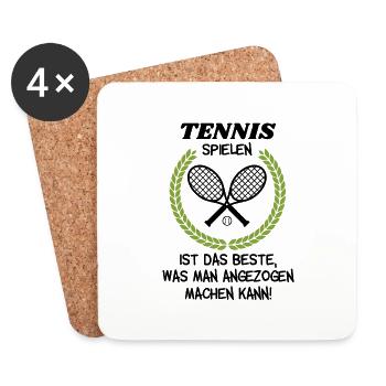 Perfekter Tennistrainer Spruch, Tennis Geschenk - Untersetzer (4er-Set) - Weiß - Vorne
