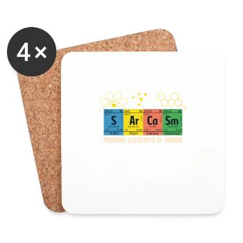 Sarcasm Funny Primary Elements of Humor - Coasters (set of 4) - white - Front